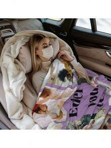 1 peça 260-300g Manta de Velo Personalizada com 8 Fotos, lavável em máquina, capa de poliéster, multiestação, todo tempo, estilo contemporâneo, cobertor de impressão digital multiuso para todas as estações, Dia das Mães, aniversários, Dia dos Namorados, formatura, Dia dos Pais, casamentos, inauguração, sofá, cama, carro, sala de chá, quarto, banheiro, sala de estar, sala de jantar, escritório