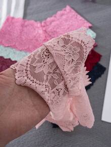 6件装女士优雅纯色蕾丝性感内衣 - 彩色 - 查看 9