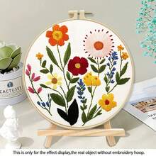 Countryside Floral Series Cross Stitch Embroidery DIY Kit, Beginner Friendly Home Decor Handcraft Material Pack, Living Room Bedroom Wall Art Creative Gift