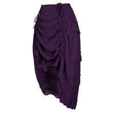 Zhitunemi Women's Steampunk Skirt Ruffle High Low Outfits Gothic Plus Size Pirate Dressing{"Size_name":"Medium-Large","Color_name":"Purple"} - 紫色 - 查看 3