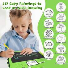 GCCSJ Kids Drawing Board,Dinosaur Shaped LCD Writing Tablet For Kids - Educational Toy Doodle Board With Colorful Drawing Screen & Sound, Reusable Electronic Writing Pad For Boys Girls, Ideal Birthday/Christmas/Easter Gifts, Back To School & Travel Entertainment Kids Drawing Board (Green) - Green - View 5