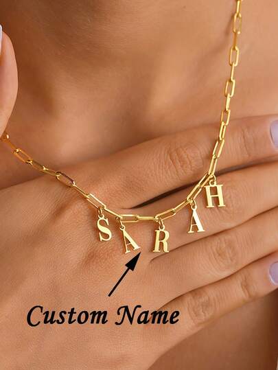 1pc Custom Heart-Shaped Name Pendant Necklace, Personalized Fashion Couple Name Necklace, Stainless Steel Wedding Necklace, Women's Fashion Jewelry, Simple Name Pendant, Suitable For Birthday, Anniversary, Christmas, Halloween Gifts To Girlfriend, Family