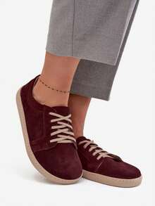 Sneaker senza tacco in camoscio naturale da donna Zazoo 314 - Salute e comfort del piede realizzati in pelle naturale marrone, rosso, beige