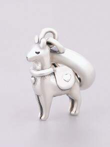 HuooNew Mặt dây chuyền hình lạc đà Alpaca bằng bạc Sterling 925, trang sức bạc, phù hợp để đeo hàng ngày cho cả nam và nữ, quà tặng sinh nhật cho người yêu động vật. - Bạc - Xem 2