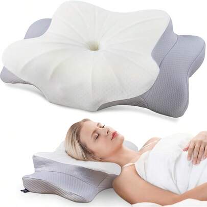Cervical Pillow For Neck And Shoulder,Contour Memory Foam Pillow,Ergonomic Neck Support Pillow For Side Back Stomach Sleepers With Pillowcase