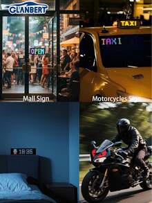 GLANBERT 1 Set Car LED Sign DIY Programmable Scrolling LED Display 24.8"X7.87" USB 5V Matrix Panel, Bluetooth App Control, Custom Text & Animation Light Signs For Store Car Hotel Event Festival - 彩色 - 查看 9