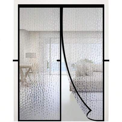 Magnetic Thermal Insulated Door Curtain 36"X80" Magnet Patio Door Cover Auto Closer Fits Doors Up To 34"X79" To Keep Warm In Winter Cool In Summer For Air Conditioner Heater Room Home Kitchen