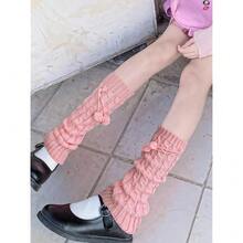 Lebaley Kawaii Leg Warmers For Girls Women - Japanese Lolita Leg Warmers Y2K Harajuku Leg Cover Stockings Kawaii Knit Socks{"Color_name":"Hairball2"} - 多色5 - 查看 5