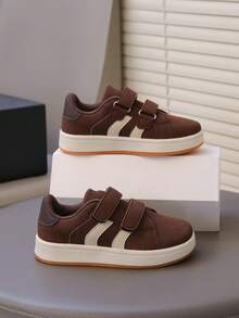 New Kids Hook And Loop Sneakers, Girls Sports Shoes, Boys Casual Shoes - Brown - View 8