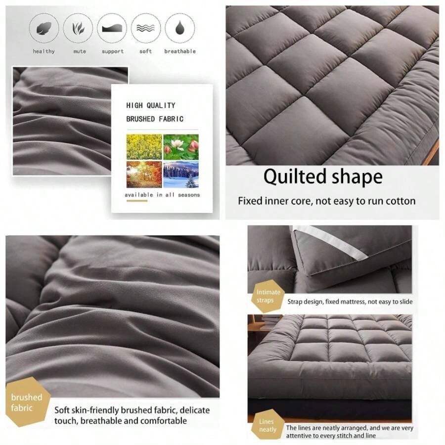 Japanese Thick Mattress Folding Mattress, Floor Mattress, Futon Mattress, Portable Sleeping Student Dormitory, Roll - Single Double Floor Mattress - Caqui + 120*200cm - Ver 1