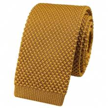 Corbata delgada de punto de unicolor y textura para hombres, acabado de corte cuadrado {"Talla_nombre":"Talla única","Color_nombre":"Amarillo mostaza" - Multicolor17 - Ver 1