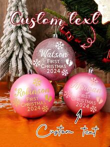 Personalized Christmas Balls, Customized Name Christmas Ornaments Label Paper, Christmas Balls, Personalized Christmas Decorations Label Paper, Surname Christmas Balls, Secret Santa Personalized Christmas Balls/Named Christmas Tree Ornaments/Customized Name Ornaments/Christmas Gifts For Family Or Friends, Random Colors - Multicolor - View 3