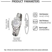 1 Set Luxury Women's Gold Quartz Watch - Round Dial With Classic Bracelet, Fashionable And Charming, Ideal Women's Gift - Silver - View 3