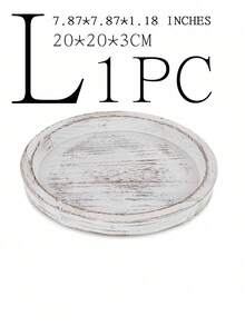 1pc 7.8in/11in Vintage Distressed Wooden Tray, Coffee Cup Candle Holder Decorative Plate For Living Room, Kitchen Tabletop, Handmade Wooden Storage Decor, Halloween/Christmas Gift