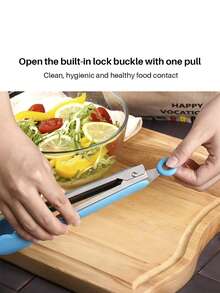 1 pieza Pinza de acero inoxidable portátil para alimentos, pinzas multiusos de autoservicio, pinzas de cocina domésticas de mano - Multicolor - Ver 7