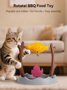 1 Pc Pet Barbecue Tumbling Leaking Feeder, 360° Tumbling Leaking Feeder, Cat Feeder - One Size Fits All - View 3