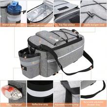 Lixada - Bolsa térmica para maletero con aislamiento para artículos calientes o fríos, para almacenamiento trasero de bicicleta, bolsa reflectante para bicicleta MTB (negro) - Negro - - Ver 9