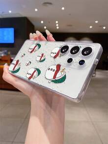 1pc Christmas Snowflake, Carrot Button, Polka Dot Snowman Transparent TPU Shockproof Phone Case, Suitable As Holiday Gift For Partner And Friends, Compatible With Apple XS/XS Max/XR/11 12 13 14 15 16 17 Pro/Pro Max/14 15 16 Plus, Nothing, Pixel, INFINIX, Redmi Series