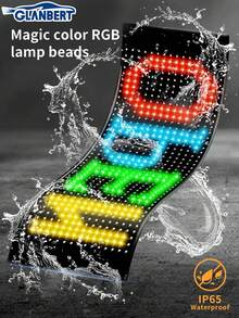 GLANBERT 1 Set Car LED Sign DIY Programmable Scrolling LED Display 24.8"X7.87" USB 5V Matrix Panel, Bluetooth App Control, Custom Text & Animation Light Signs For Store Car Hotel Event Festival - 彩色 - 查看 11