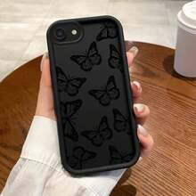 For IPhone SE (2022) Mobile Phone Case, Sky Eye Ladder Mobile Phone Case, Black Butterfly Funny Anti-Fouling Animation Leisure High Quality Ins Style Cute And Delicate Fresh Fun Girl Simple Niche Vitality Korean Japanese Cartoon Playful Versatile Air Cushion Popular Youth Light Fashionable Non-Slip Gift Durable Design Sense Unique New Creative No Collision Model Graffiti High-Looking Textured Shock-Absorbing  Cute Soft Personality Protection Well-Behaved Durable Elegant - 黑色 - 查看 9