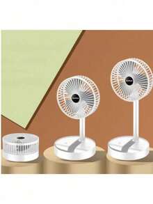 Ventilador USB Portátil Dobrável Recarregável com 3 velocidades, ideal para escritório, viagens, camping e uso diário em casa - Multicolorido - Visão 3