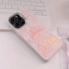Palace Fantasy Castle Crystal Sticker Laser Phone Case Suitable For Apple 15/14/13/12/11 Series - 粉紅色 - 查看 4