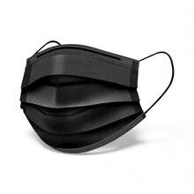 50pz cubrebocas premium  de color negro y azul  de buena calidad tapabocas de tres capas para mejor respiracion - Negro - Ver 2