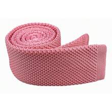 Corbata delgada de punto de unicolor y textura para hombres, acabado cuadrado {"Talla_nombre":"Talla única","Color_nombre":"Rosa pálido" - Multicolor5 - Ver 4