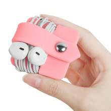 Cord Organizer Earbuds Holder Earphones Wrap Headset Headphone Wrap Winder Cord Manager Cable Winder Pink{"Color_name":"Pink"} - 粉色 - 查看 5