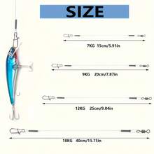 12 件 100% 氟碳钓鱼线，带双环和快速锁扣，高品质钓鱼线