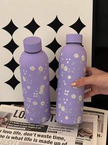 1 pieza Taza de agua de 500ml con elemento de margarita en varios colores, taza de café aislada de acero inoxidable, muy atractiva para viajes al aire libre, muy adecuada para el hogar, la oficina, actividades al aire libre, regalos de cumpleaños y regalos navideños para familiares y amigos - Multicolor - Ver 2