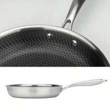 Chảo rán hình lục giác bằng thép không gỉ chống dính, dùng cho bếp từ 20,22,24,26,28,30cm, dùng để chiên và hầm, phù hợp với mọi loại bếp, chảo rán, dụng cụ nhà bếp, bếp gốm cảm ứng và chảo nướng. Chảo Wok. - Bạc - Xem 8