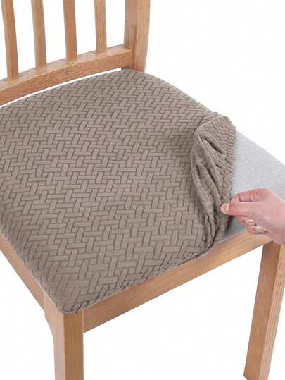 1 Capa para cadeira Jacquard, cinza, marrom, cáqui, presente selecionado para Halloween, requintada e bonita, conveniente e prática