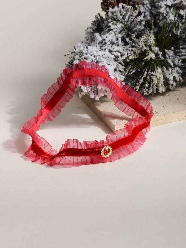 1 peça de corrente de coxa de noiva minimalista e moderna com acabamento em renda vermelha