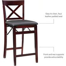 Linon Triena X Back Folding Counter Stool Brown - 梅洛+吧台凳 - 查看 8