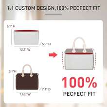 Upgraded Purse Organizer Insert Compatible With Speedy 25, PM, Goyard PM And More, Lightweight DupontPaper Bag Organizer Insert With Zip, 11 Pockets (Red,M) - 2 Trắng Đỏ - Xem 2