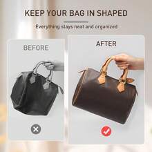 Upgraded Purse Organizer Insert Compatible With Speedy 25, PM, Goyard PM And More, Lightweight DupontPaper Bag Organizer Insert With Zip, 11 Pockets (Red,M) - 2 Trắng Đỏ - Xem 5