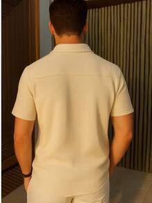 Men's Comfortable Knit Shirt Lightweight Shirt For Summer - Sand - View 2