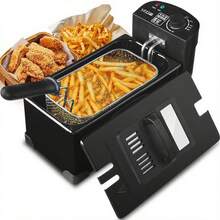 SPZTJK Electric Deep Fryer 101.44oz/12.5 Cup Immersion Deep Fryer, Lid With Viewing Window, Adjustable Temperature & Timer - Easy To Clean & Versatile Home Cooking Appliance, Deep Fryer Basket For Perfect Fried Chicken, Shrimp, French Fries & More - 美規A型插(110-127V) - 查看 13