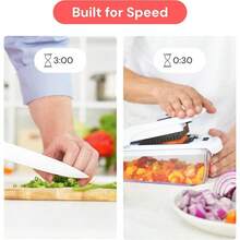 - Picador de verduras en espiralizador - Picador de cebolla con recipiente - Picador de alimentos profesional - Cortador de dados - 2 en 1, blanco - 2 en 1 + Blanco - Ver 3