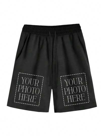 Men's Loose Solid Shorts With Pockets, Active Elastic Waist Drawstring Shorts