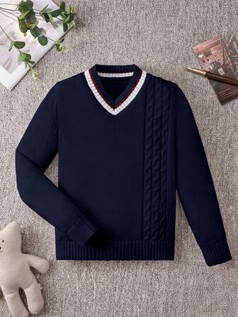 Unisex barnklassisk långärmad collegetröja, mångsidig för vardags-, skol- och semesterkläder