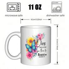 11oz Spanish Christian Mug With Bible Verse Proverbs 11 9 – Inspirational Reusable Glass Coffee Cup, Vibrant Floral Design, Non-Slip, Hand Wash Only, Perfect Religious Gift For Women, Christmas, Valentine'S Day, Thanksgiving, Father'S Day, Labor Day, Coffee Bar Accessories, Father'S Day Mug, Elegant Mug, Unique Mug, Faithbased Drinks, Ministry Centers - 紅色 - 查看 4