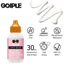 Goiple 假发护理造型套装 - 假发护理液、假发胶水、胶水卸除剂、宽齿梳、发蜡棒 - 假发安装套装、防水蕾丝前额胶水、隔热喷雾、免洗护发素和顺发喷雾（含梳子和造型啫喱） - 适合初学者、日常佩戴假发者以及角色扮演爱好者 - 100ml - 查看 9