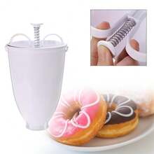 1pc One Hand Donut Maker Manual Donut Maker Plastic Doughnut Machine Mold Biscuit Donut Maker Donut-Depositor Made Waffle Dispenser Donut Kitchen Pastry Making Bake Ware Baking Tool