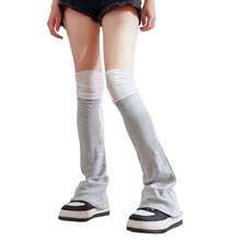 SherryDC Womens Y2k Knit Leg Warmers Harajuku Japanese Long Boot Socks Kawaii Lolita Winter Leg Cover{"Color_name":"920-Grey"} - 多色10 - 查看 1