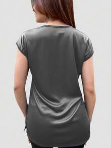 Women's Butt Cover Dry Fit Top, Leg Wear, Gym Fitness - 灰色 - 查看 2