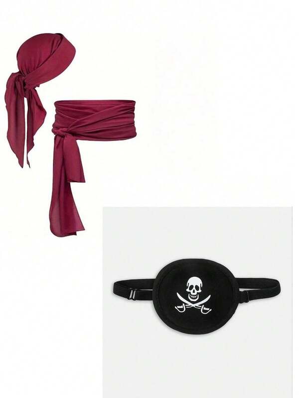 1/2 Stück Piraten Kostüm, Piraten Accessoires, Renaissance Messe, Mittelalterlich Renaissance Piraten Bandana und Gürtel Kostüm Accessoires Party Verkleidung Cosplay Requisiten, Halloween Kostüme, Weihnachten