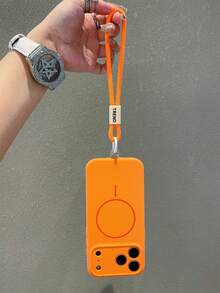 1. 啞光液態矽膠極簡磁吸短掛繩保護殼，頂級橘色手機殼，相容最新 17 Air/17 Pro/17 Pro Max/17e，亦相容 iPhone 16/15/14/13/12 Pro Max Plus，支援無線充電，柔軟矽膠背蓋，全新頂級短掛繩手機殼 - 橘色 - 查看 4