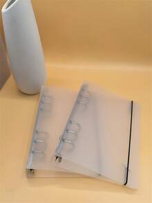 A5/A6/A7 6-Ring Matte Snap Binder, Loose-Leaf Notebook Cover, Handmade Journal, Minimalist Cover, Matte Plastic Snap, Diary, Handmade Journal Binder, Sticker Book Cover Card Holder (A5 Horizontal, 45 Sheets, 90 Pages) - Clear - View 7